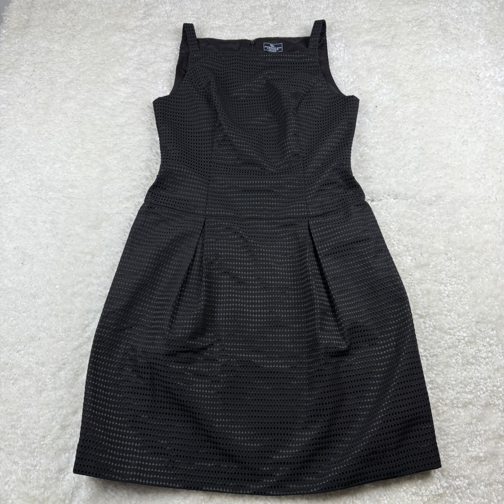 American Living Dress Women 6 Black Eyelet Fit & Flare‎ Sleeveless Zip Back